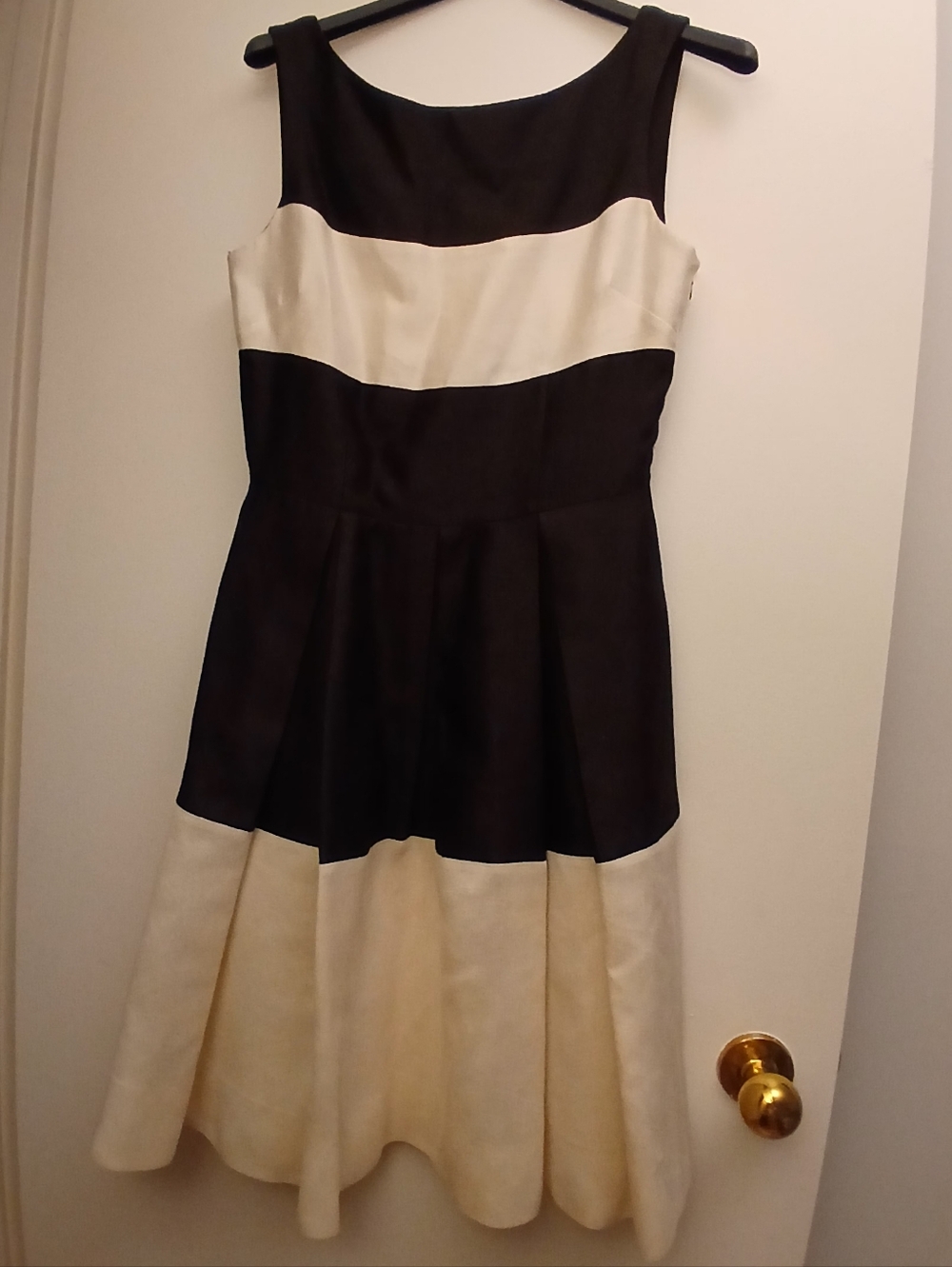 kate spade Black and Cream Colorblock Midi Dress